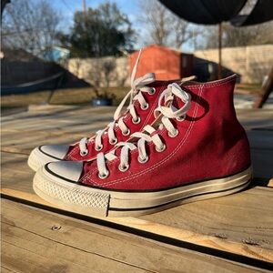 Red High-Top Converse Sneakers